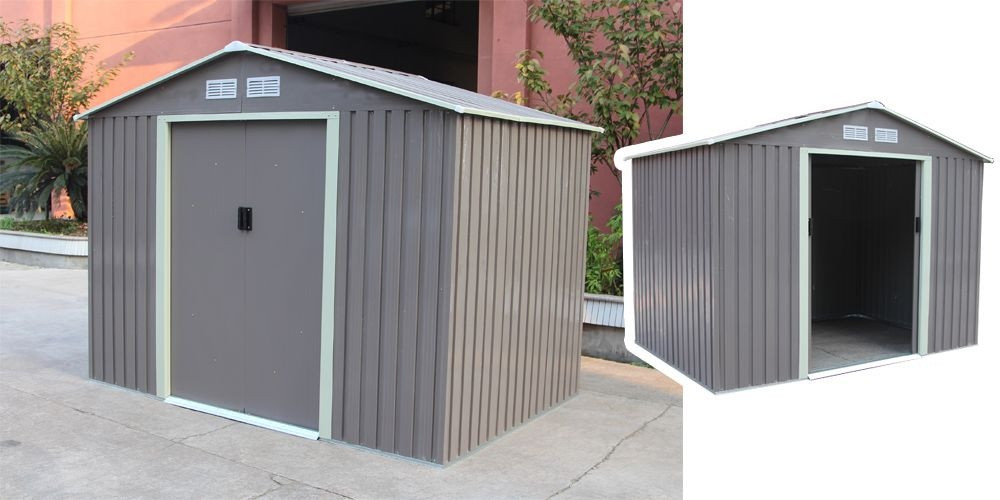 abri de jardin gris et blanc - Agencement de jardin aux meilleurs prix