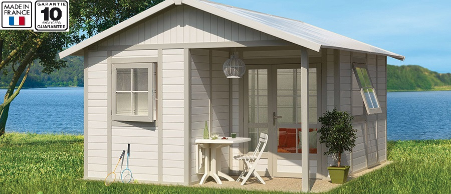 abri de jardin gris et blanc - Agencement de jardin aux meilleurs prix