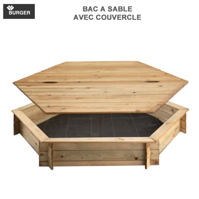 bac a sable bois avec couvercle