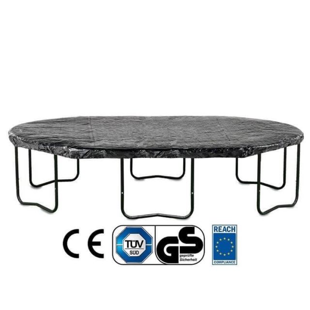 Bâche Protection Solaire Trampoline 305 Cm - Filet Anti-UV Respirant Noir Pour 8 Barres