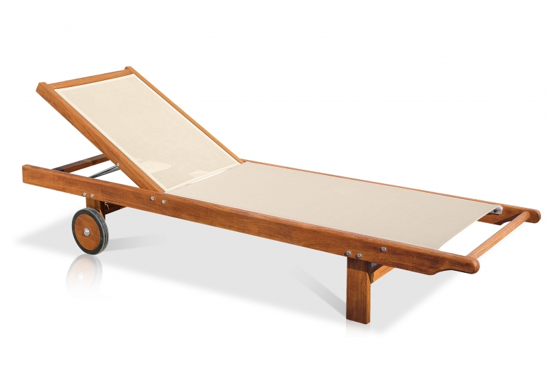 bain de soleil teck et toile - Agencement de jardin aux meilleurs prix