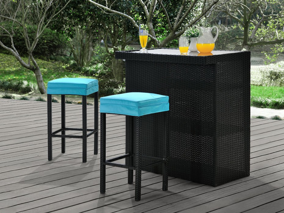 bar de jardin en resine tressee