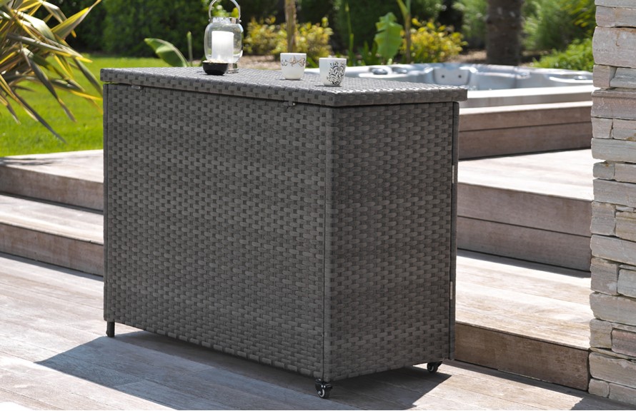 bar de jardin en resine tressee