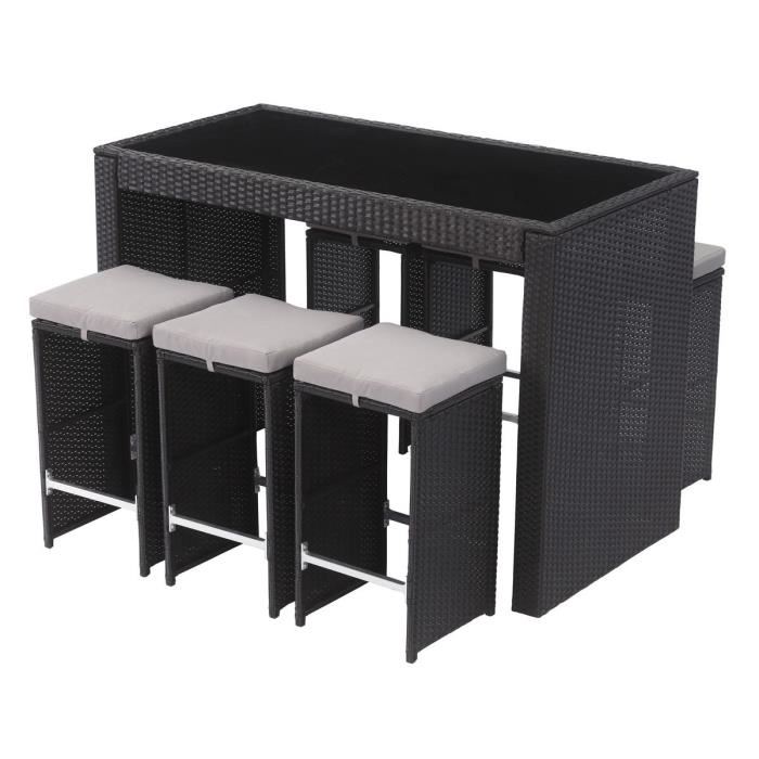 bar de jardin en resine tressee