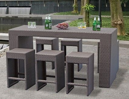 bar de jardin en resine tressee
