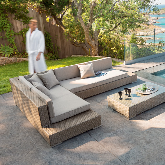 canape jardin resine