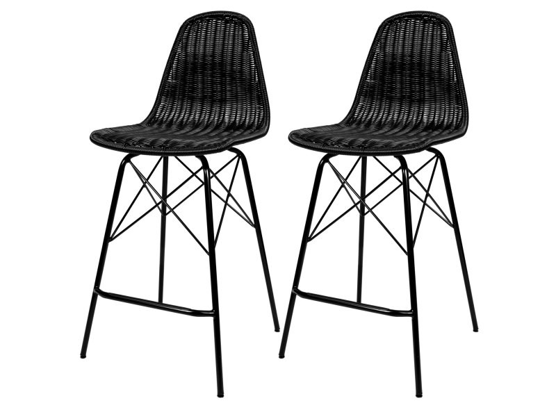 chaise resine tressee noire