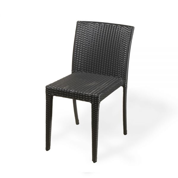 chaise resine tressee noire