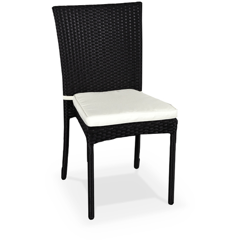 chaise resine tressee noire