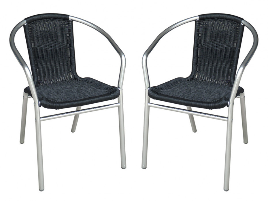 chaise resine tressee noire