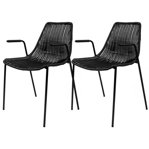 chaise resine tressee noire