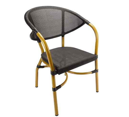 chaise resine tressee noire