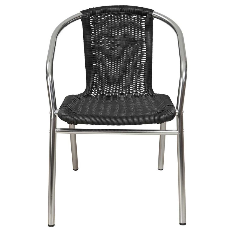 chaise tressee en resine sur aluminium