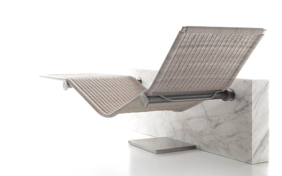 chaise tressee en resine sur aluminium