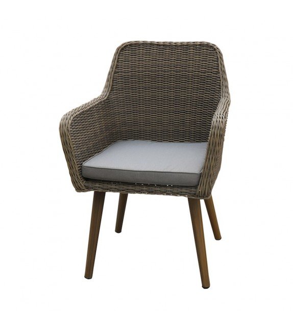 chaise tressee en resine sur aluminium