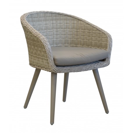 chaise tressee en resine sur aluminium