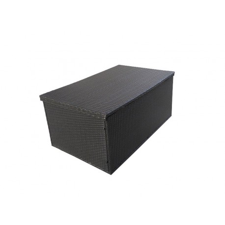 coffre de jardin en resine tressee noir