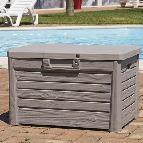 coffre de rangement exterieur gris
