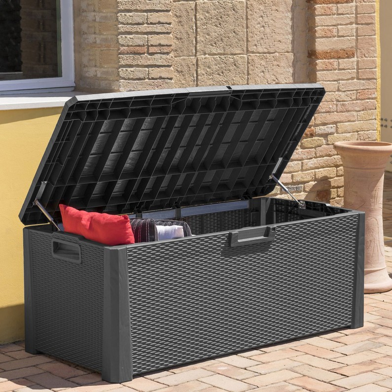 coffre de rangement exterieur gris