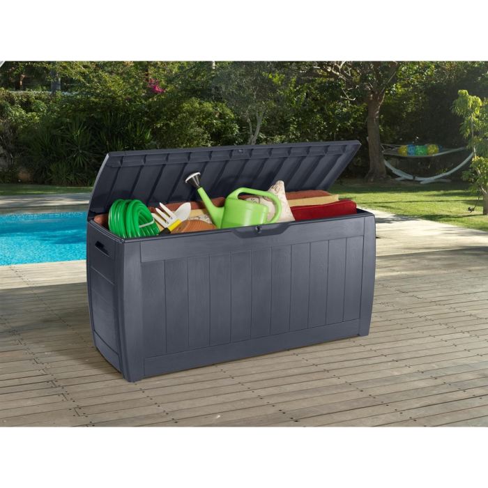 coffre de rangement exterieur gris