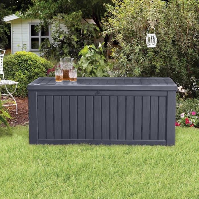 coffre de rangement exterieur gris
