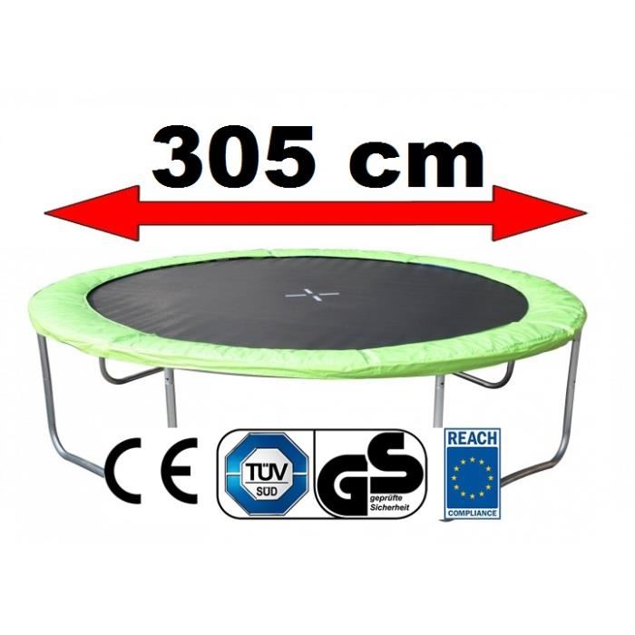 Coussin De Protection Trampoline Kangui Ø250cm - Bleu/Gris, PVC Épais, 18mm Mousse - Universel