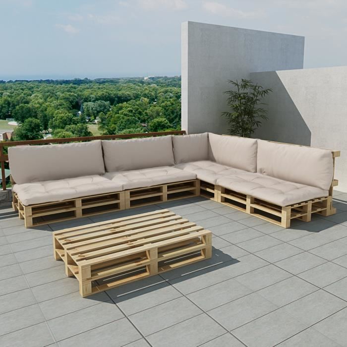 coussin salon de jardin en palette