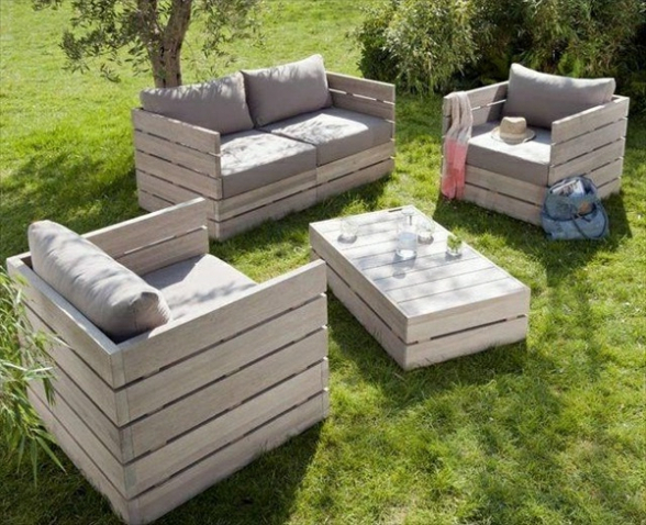 coussin salon de jardin en palette