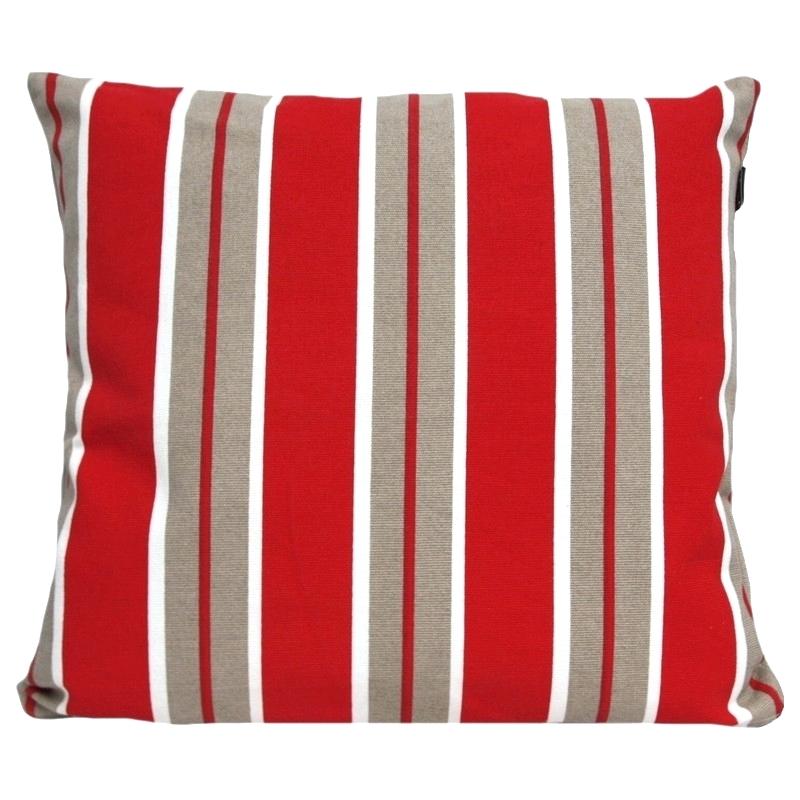 Coussin rectangulaire rayures rouges et franges | Coussins déco | Pier