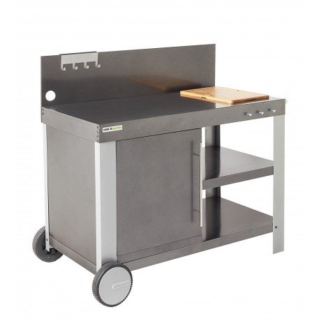 Desserte Barbecue GOPLUS Avec Roulettes - 108x50.5x88cm, Charge 50KG | Chariot Extérieur Pour Plancha, Four à Pizza