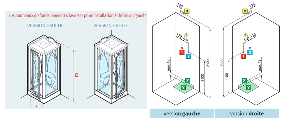 douche hauteur mitigeur