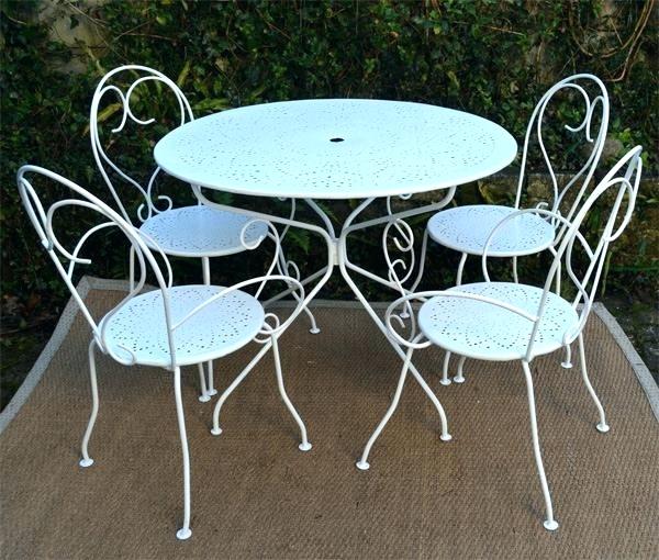Grande Table En Fer Forgé Avec 10 Chaises - Jardin Ou Intérieur - 240x120cm