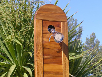 fabriquer douche jardin