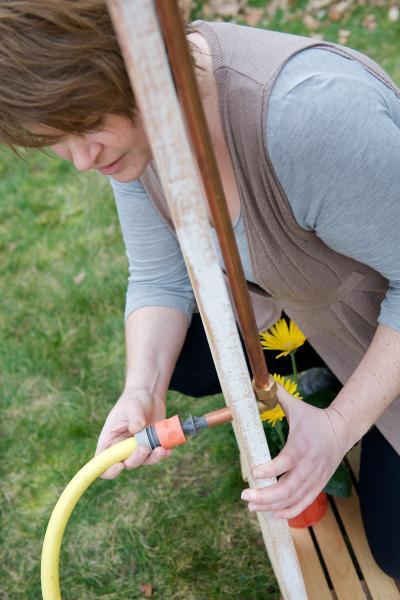 fabriquer douche jardin