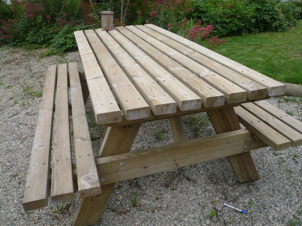fabriquer table pique nique