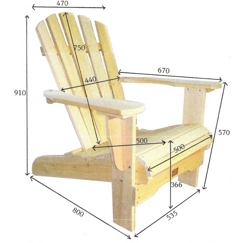 fauteuil bois adirondack