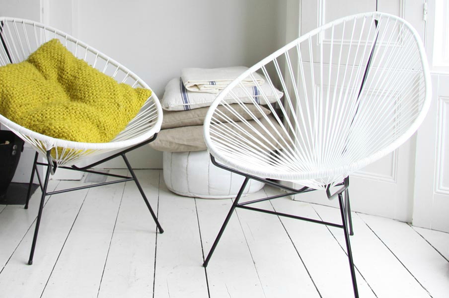 fauteuil en fils scoubidou