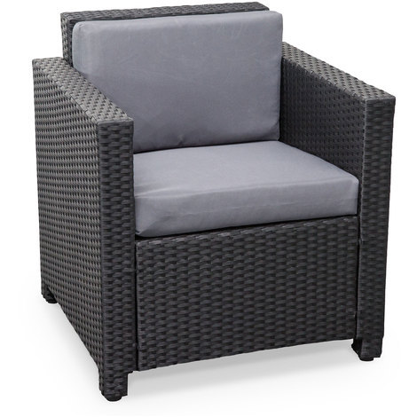 fauteuil en resine tressee noir