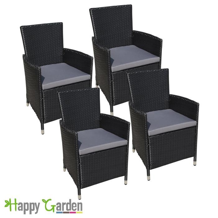 fauteuil en resine tressee noir