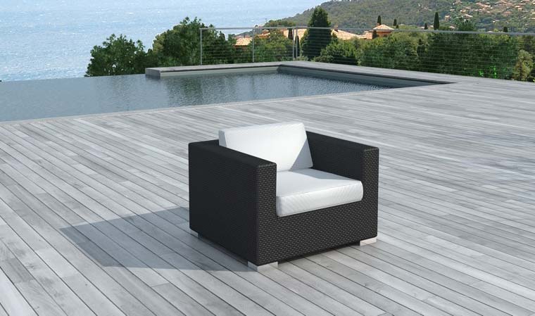 fauteuil en resine tressee noir