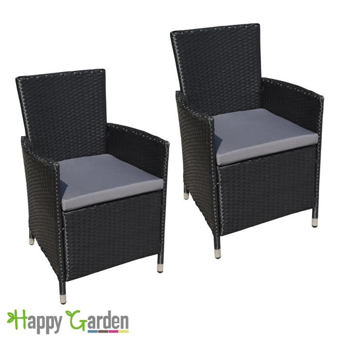 fauteuil en resine tressee noir