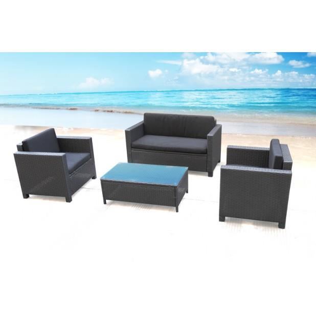 fauteuil en resine tressee noir