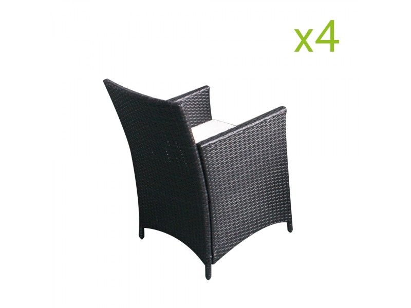 fauteuil en resine tressee noir