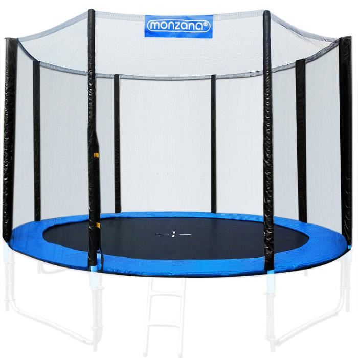 Filet De Protection Pour Trampoline 370 Cm Perth - Remplacement Filet Sécurité Avec Fermeture Éclair Jaune - Happy Garden