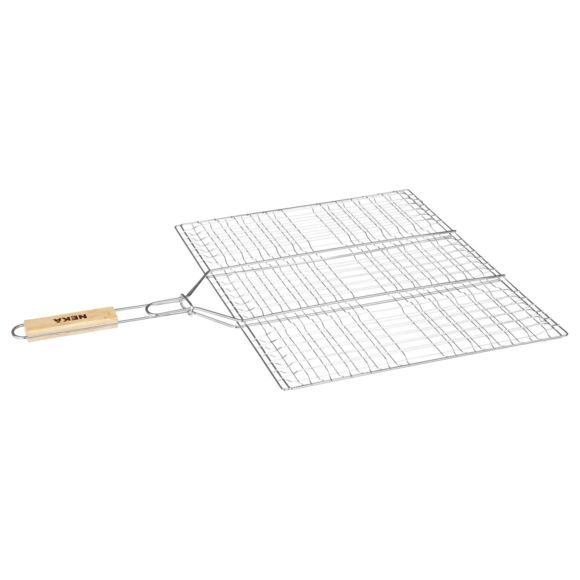 ALPGRILL Double Grille Barbecue 50x50 Cm - Acier Inoxydable Avec Fermeture De Sécurité