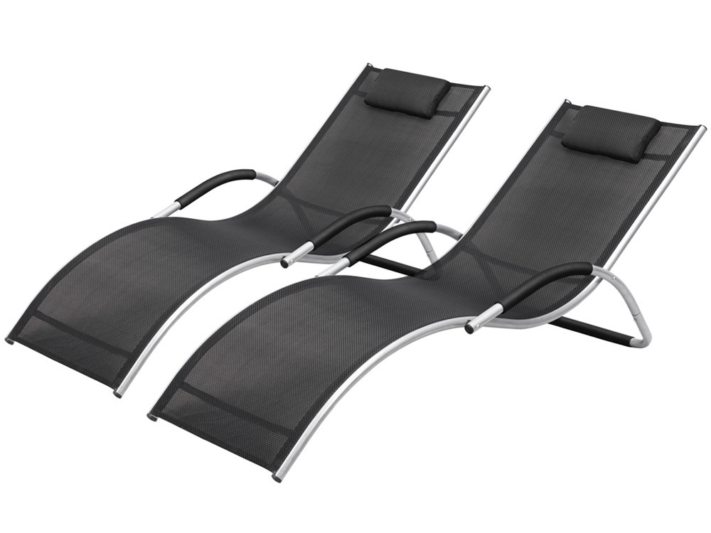 lot de 2 bain de soleil - Agencement de jardin aux meilleurs prix