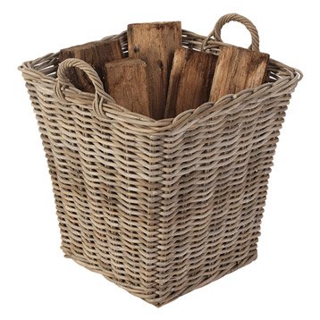 Panier à bois de chauffage poignées de transport 78x54x34 cm - Panier À