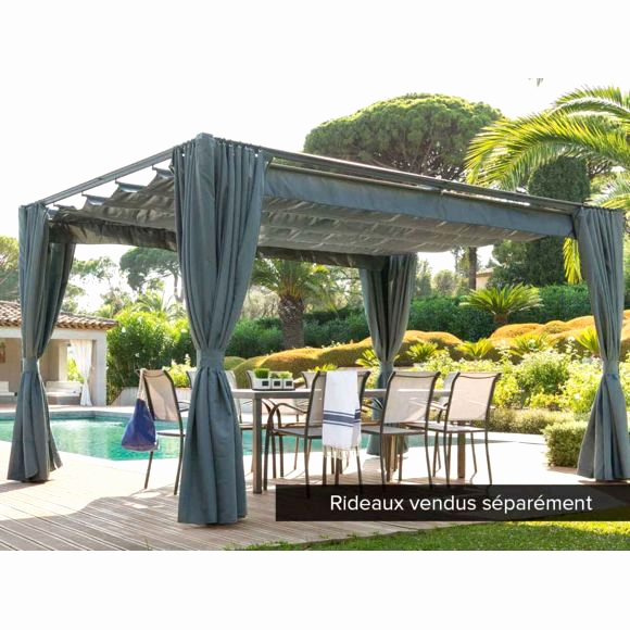 pergola murale avec toit coulissant