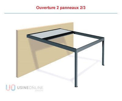 pergola murale avec toit coulissant