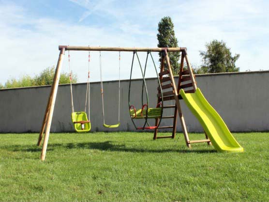 Portique De Balançoire En Bois FATMOOSE JollyJungle - Balançoire Et Filet à Grimper Pour Jardin